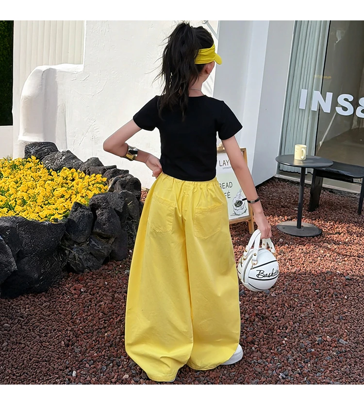 Teenager-Mädchen Mode Street-Style Y2K Kleidungsset Outfits für Mädchen Sommer T-Shirt + zerrissene Hosen Streetwear Coole Kinderkleidung Anzug – Detail 10