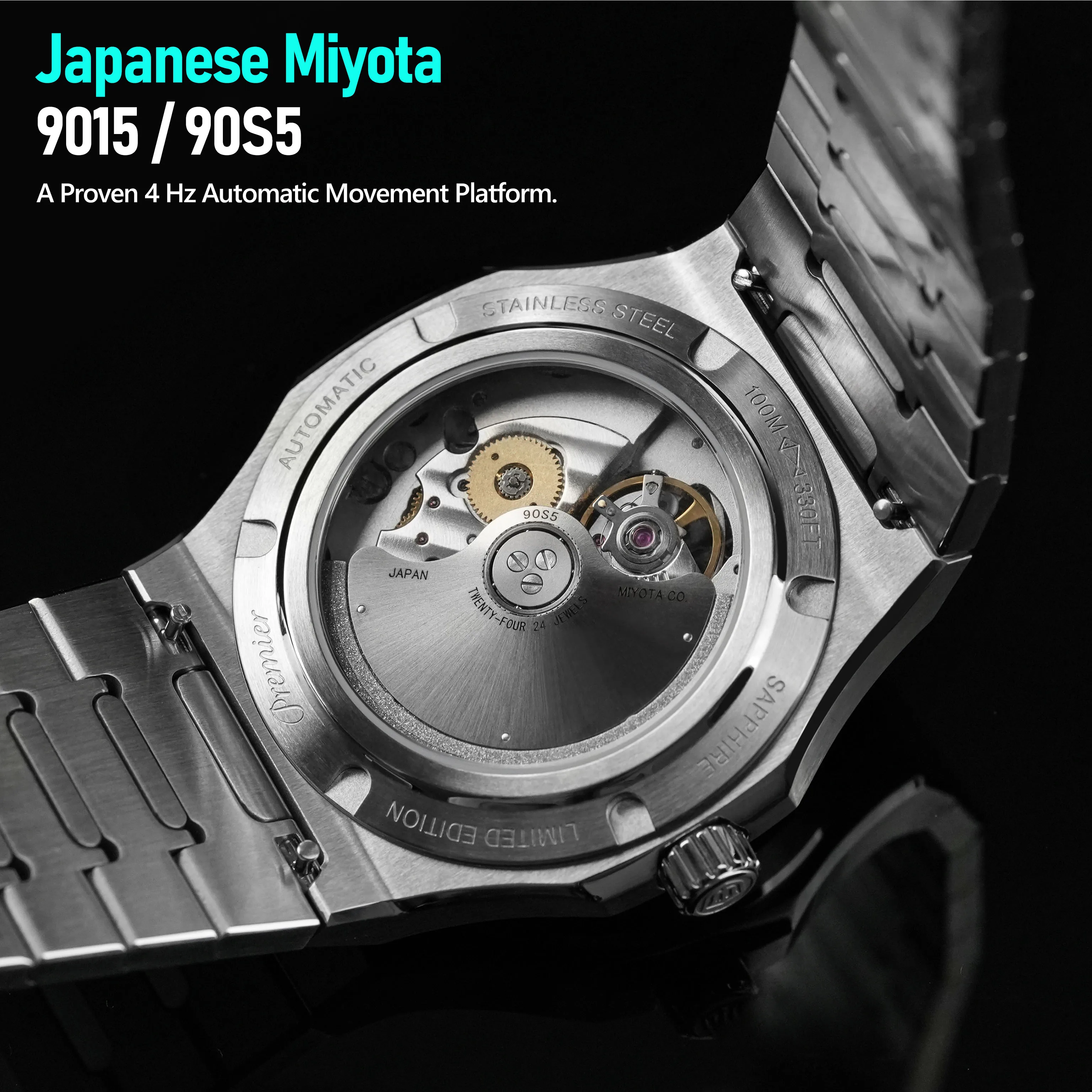 Watchdives WDC0001 Premier Automatic Watch 39Mm Mops Dial Miyota 90S5 Sapphire 5‑Layer Ar BGW9 Waterproof Mechanical Wristwatch