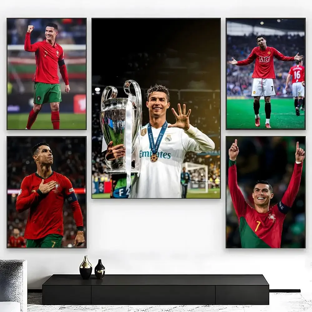 Football Player C-Cristiano Ronaldo Poster High Quality Bedroom Living Room Aesthetic Wall Decoration Painting Stickers Gift