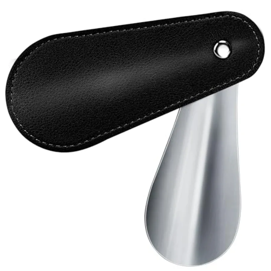 

Metal Shoe Horn 4.5 Inch, Short Mini Travel Leather Shoe Spoon for Women Man