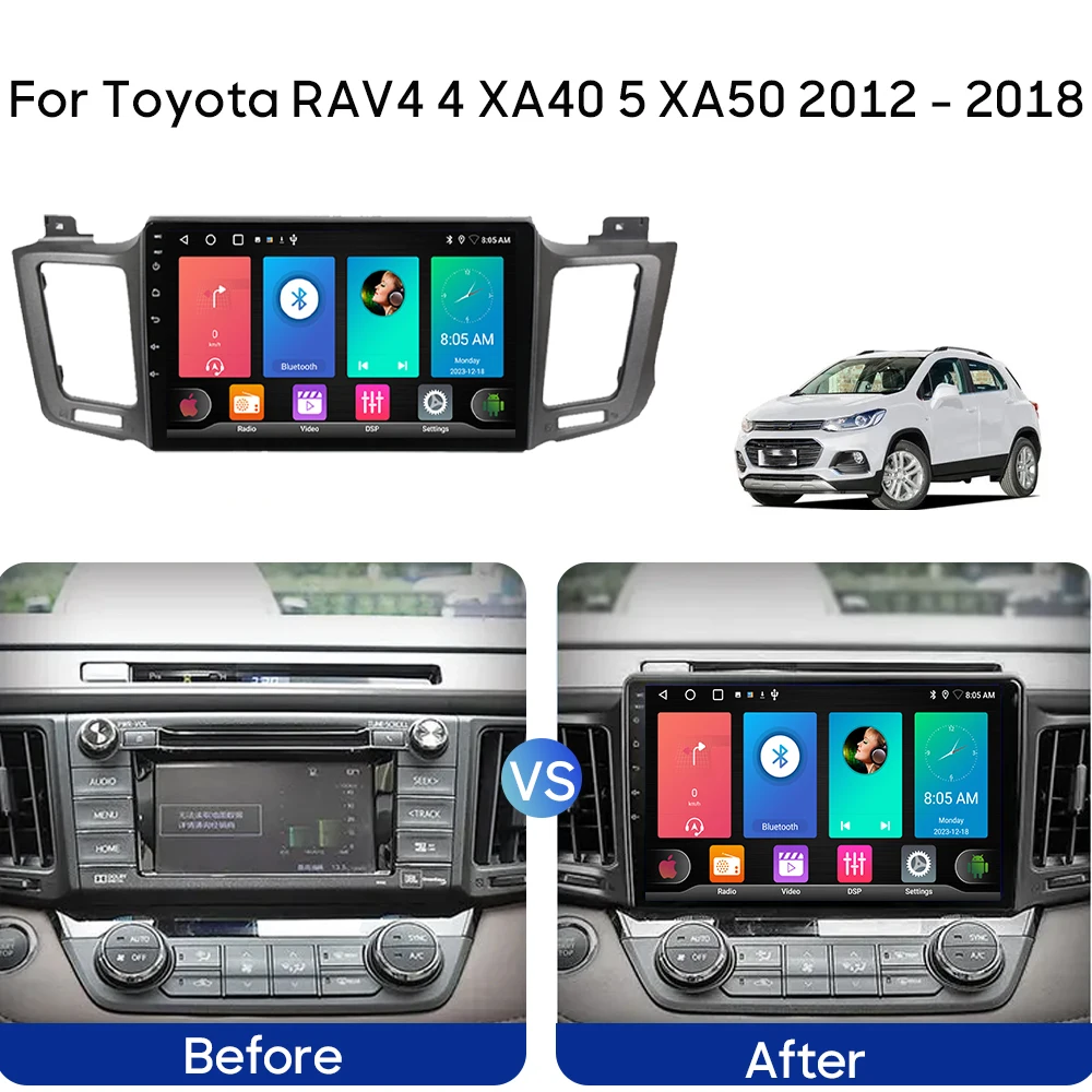 For Toyota RAV4 4 XA40 5 XA50 2012 - 2018 LHD Car Radio GPS Navigation Multimedia Player Video Output Android Auto No 2din DVD