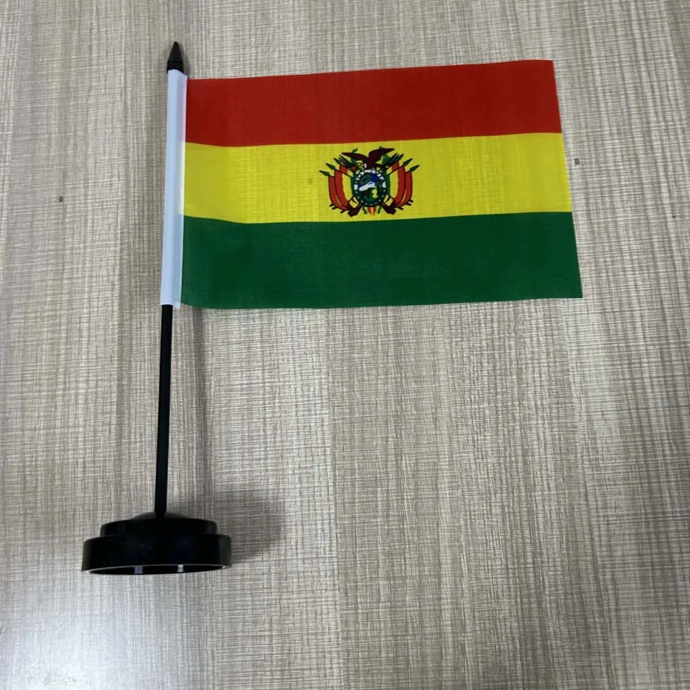 14x21cm Office Desk Flag of Bolivia Flag polyester Ornaments table Flags  mini Bolivia Country Desk flag for decoration