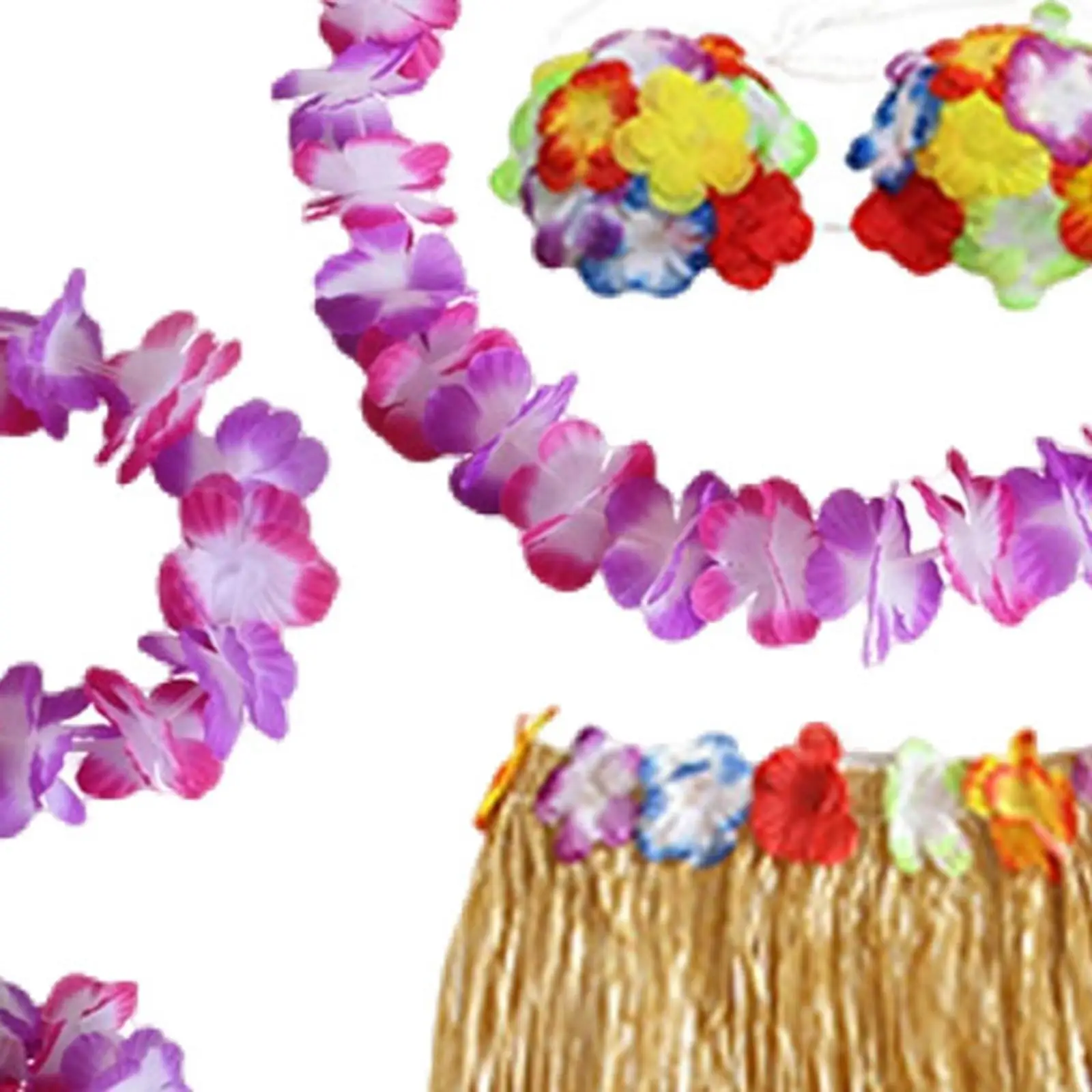 Zestaw kostiumu tancerki hawajskiej ze spódnicą z trawy na festiwal, bal przebierańców, plażę