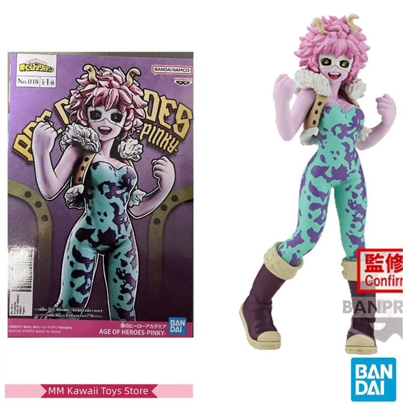 Bandai Original My Hero Academia Anime Figure AOH Ashido Mina PINKY Action Figure Toys for Kids Gift Collectible Model Ornaments