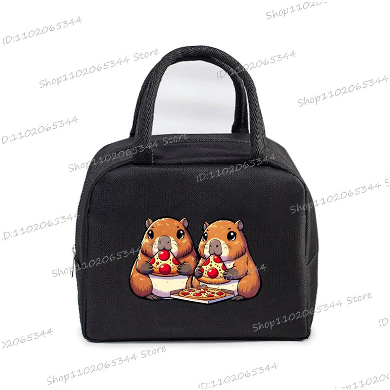 Insulated Lunch Bag Cartoon Pizza Capybara Series Insulation Bento Pack Women Men Cute Capybara Meal Pack Kids Bento Lunch Bags