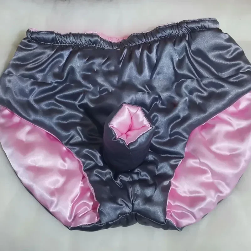 

XS-XXXL мужские глянцевые мягкие шелковистые трусы с цветочным принтом и хлопковые штаны с наполнителем, клубные сексуальные костюмы, теплые трусики для частной вечеринки