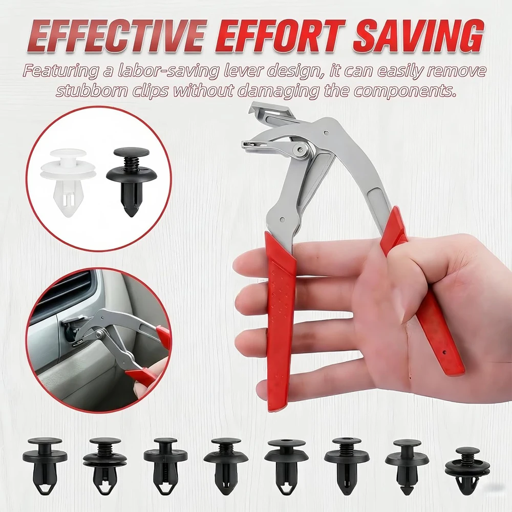 Car Clip Pliers Trim & Door Panel Removal Tool Auto Fastener Clip Removal Pliers Damage-Free Automotive Plastic Clip Remover