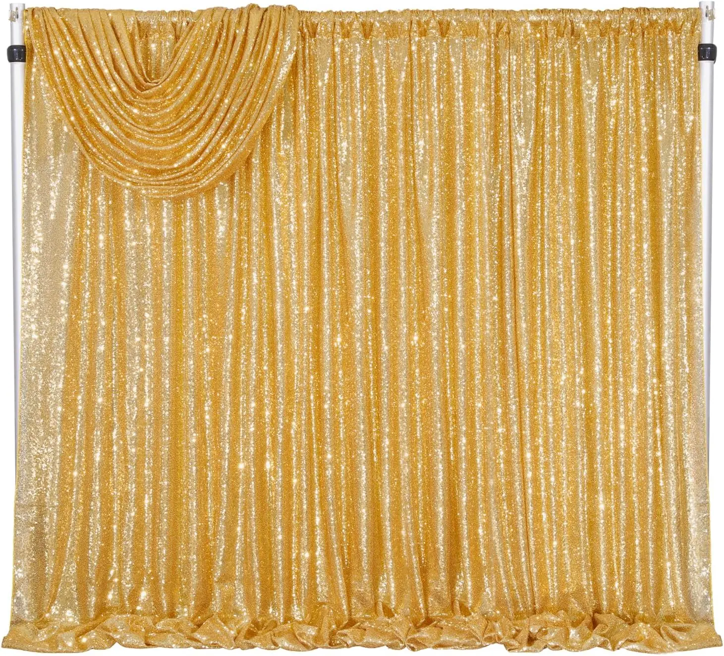 

Gold Sequin Backdrop Curtains, Shimmer Back Drop 1Pcs-7ftx7ft for Christmas, Party, Birthday, Photography, Wedding, Baby Shower