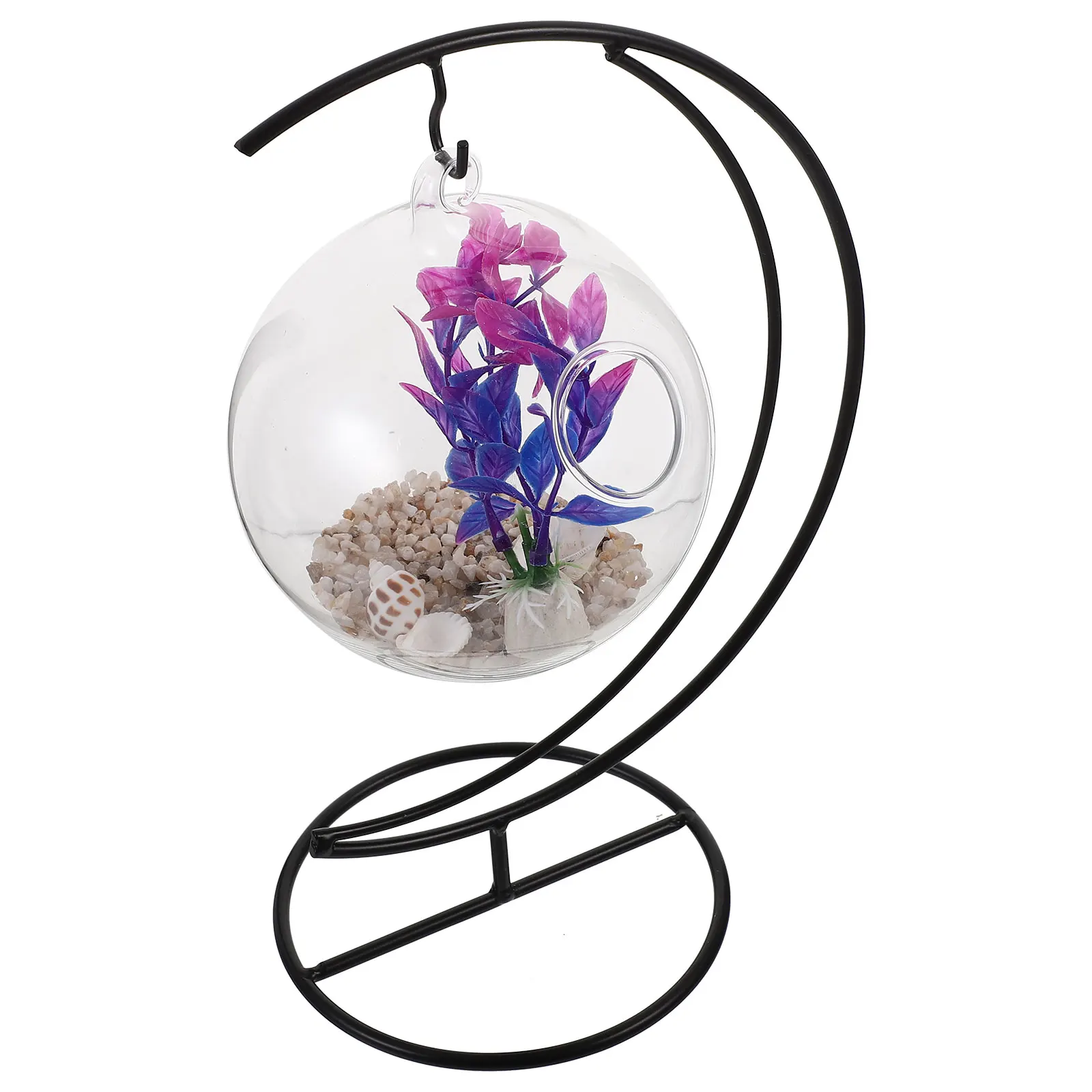 

Desktop Betta Tank Premium Iron Glass Multi-Function Fish Tank for Home Decor Aquarium Use Clear Goldfish Bowl Household Pet