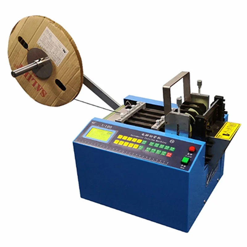 Tube Cutting Machine Microcomputer Automatic Pipe Cutter PVC Heat Shrink Sleeve Shrinking Tube Cutter Wire Rope 0-100mm 350W