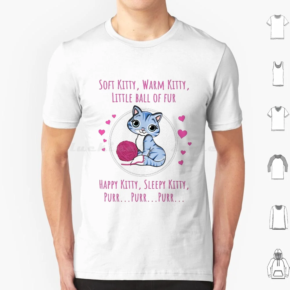 

Soft Kitty Warm Kitty Happy Kitty Purr Cat Рубашка и наклейка Футболка 6xl Хлопковая крутая футболка Love Cat Cute Cat Cat Funny For Who
