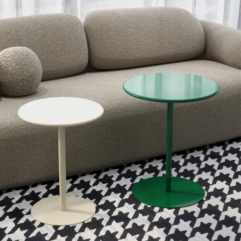 Simple Cream Style Luxury Sofa Side Table Bedroom Bedside Table Round Tables Blue Coffee Tables Tea