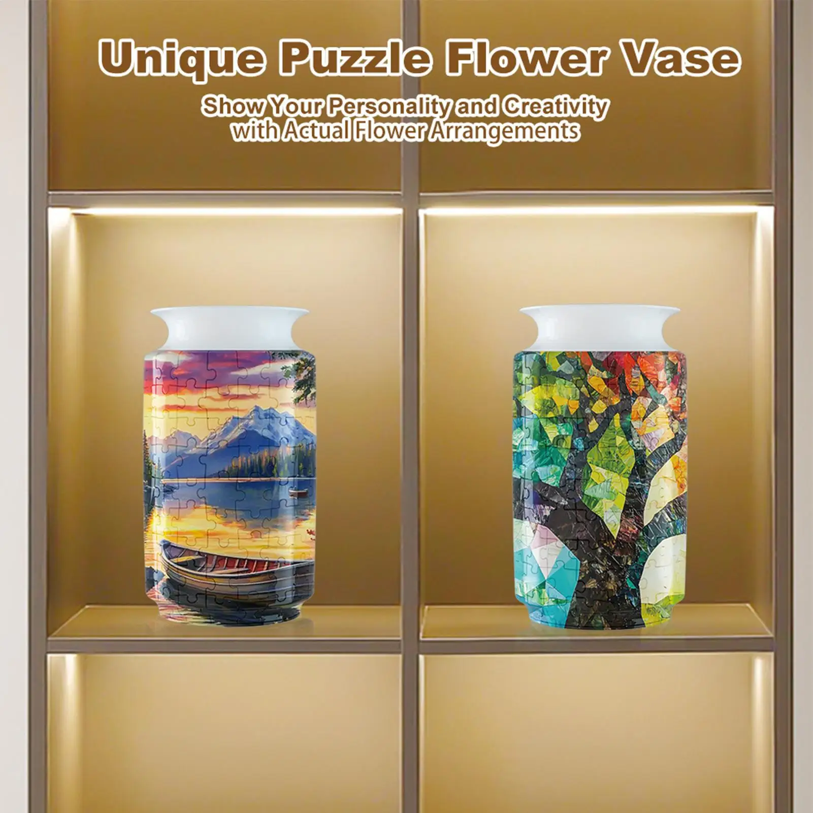 Vaso de jogos de quebra-cabeça vaso de flores kit de modelo de construção para amantes de artesanato feminino relaxante atividade desafiadora decoração de casa dia das mães