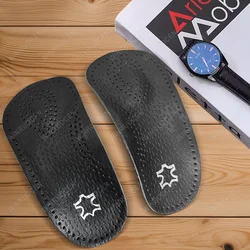 Leather Orthopedic Insoles Flat Foot Heel Pain Orthotics Health Soles Pads For Arch Support Man Woman Shoes Insole sole Inserts
