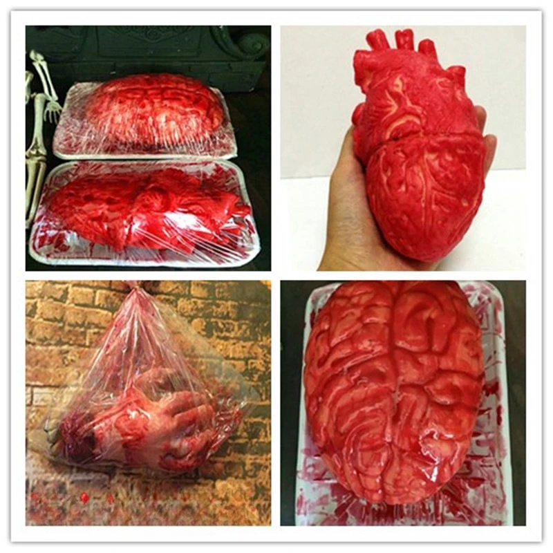 

1 шт., реквизит для дома ужасов на Хэллоуин, разбитые руки, разбитые ноги, орган, имитация поддельных рук, искусственный мозг, искусственное сердце, трюк, праздник Ambie