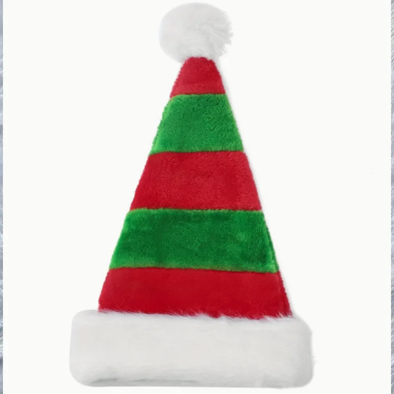Short Plush Christmas Hat Christmas Party Decoration Red Blue Purple Coffee Yellow Pink Green Festive Protective Holiday Gift
