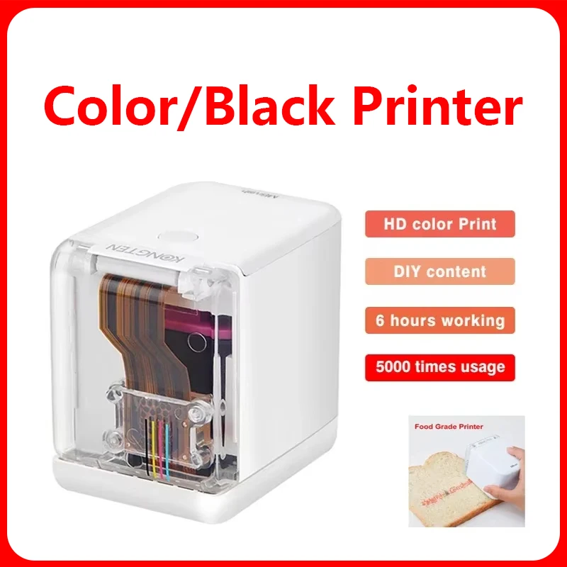 MBrush Mini Thermal Handheld Portable Printer Wireless Bluetooth Inkjet Printer Black/Color Ink Cartridge DIY Logo Usb For Home