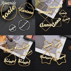 Atoztide Custom Name Earring High Quality Personalized Stainless Steel Letter Heart Star Earrings for Women Party Jewelry Gift