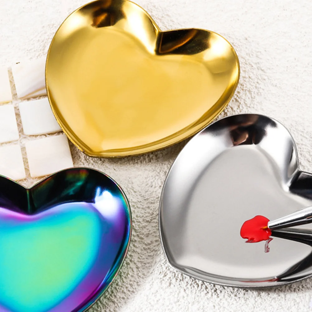 3 قطع من لوازم فن الأظافر على شكل قلب، سهلة التنظيف لروتينات التجميل متعددة الاستخدامات، حامل أظافر لطلاء الأظافر