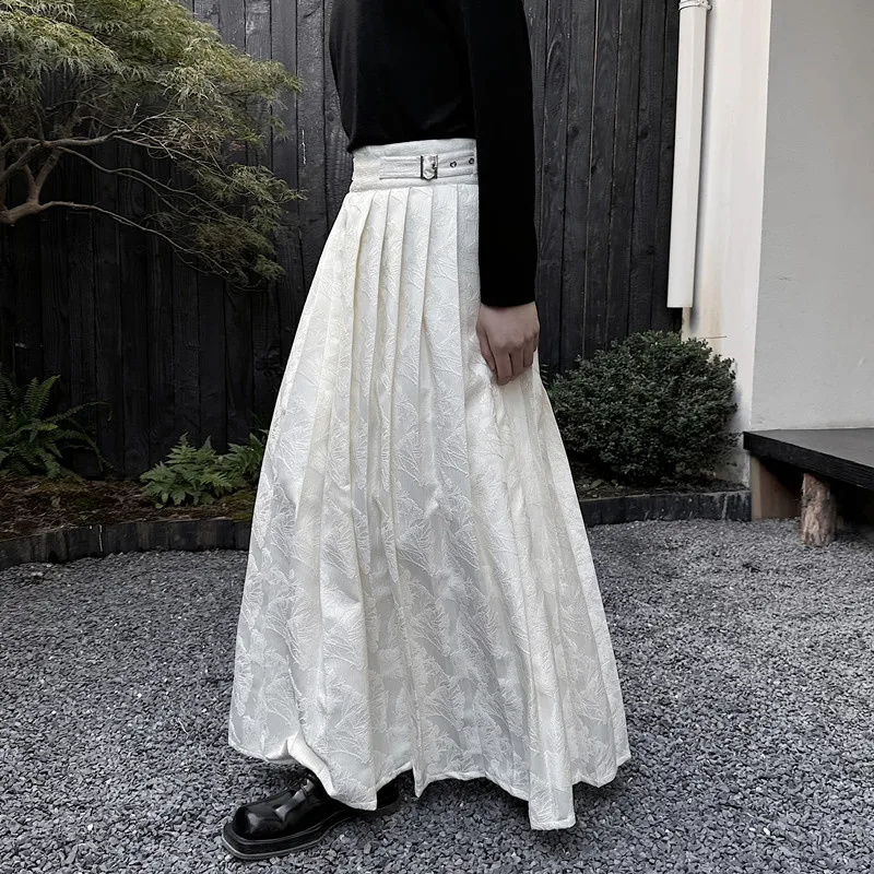 

Новая китайская вышитая юбка для пар, уникальные плиссированные женские повседневные брюки средней длины, свободный крой, удобные, весенние