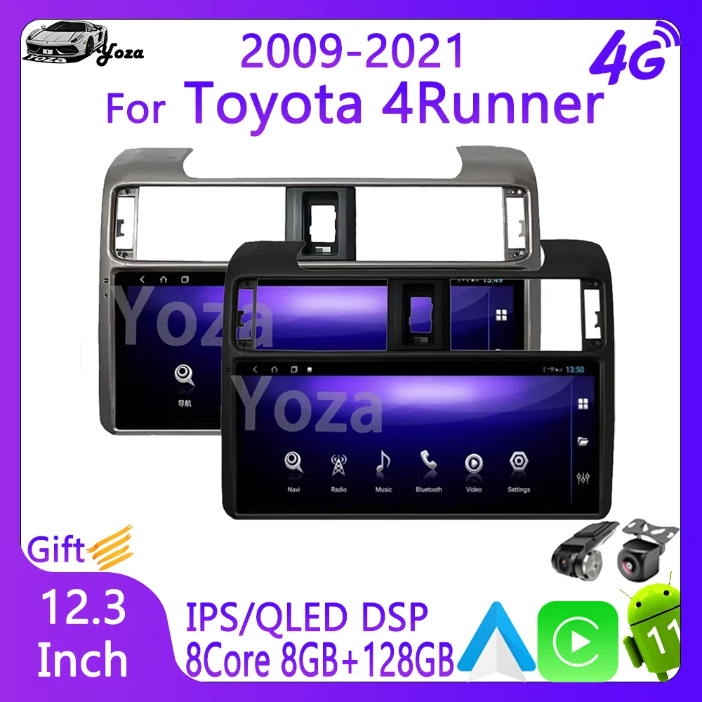 

Автомобильный радиоприемник Yoza Carplay для Toyota 4runner 2009-2021 Android12, сенсорный экран, мультимедийный плеер, GPS-навигация, стерео, 4G 5G, Wi-Fi