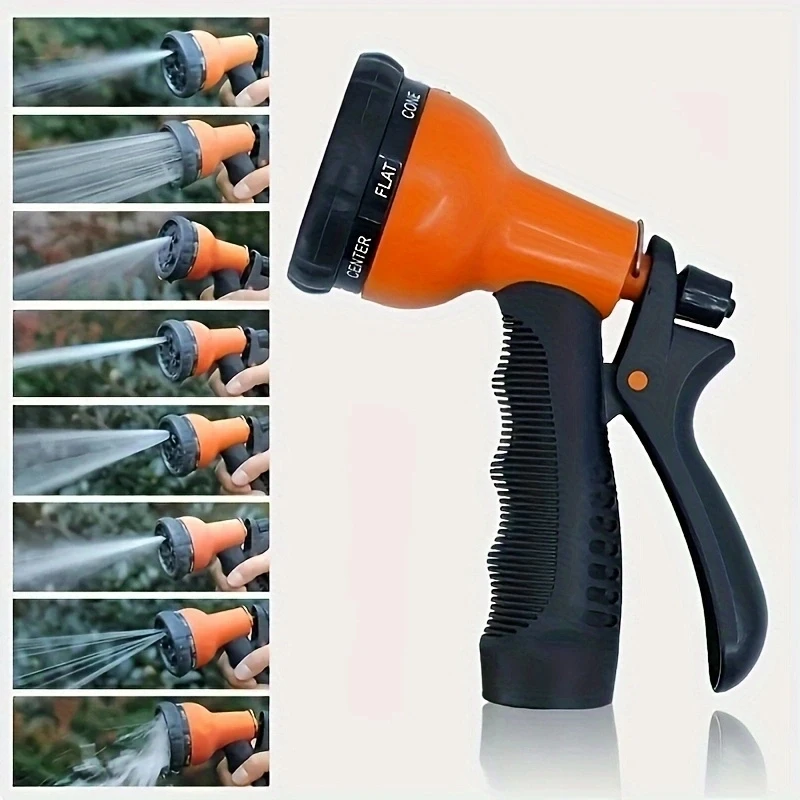 High-Pressure Multi-Functional Garden Hose Nozzle  Durable Plastic with Ergonomic Trigger Design  for Lawn, Car Wash & Garden Cl