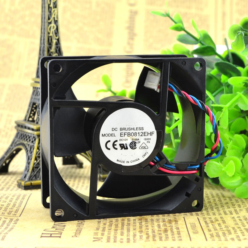 مروحة تبريد EFB0812EHF A3C 40036056   تيار مستمر 12 فولت 0.68 أمبير 8 سم 8032 80x80x32 ملم