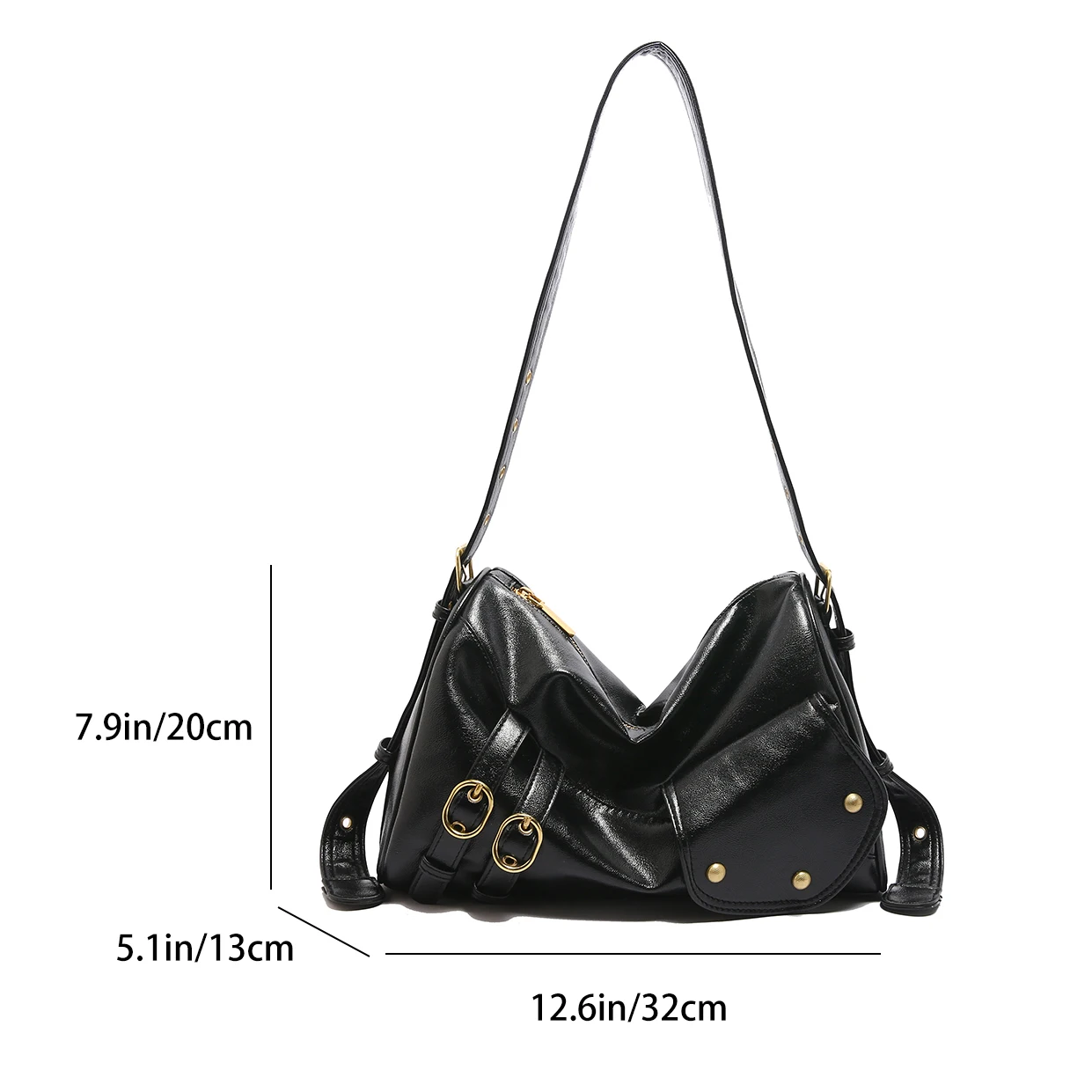 Large Capacity Black Shoulder Bags For Women Large Shopper Bag Solid Color Soft Leather Crossbody Handbag Lady Travel Tote Red image 6