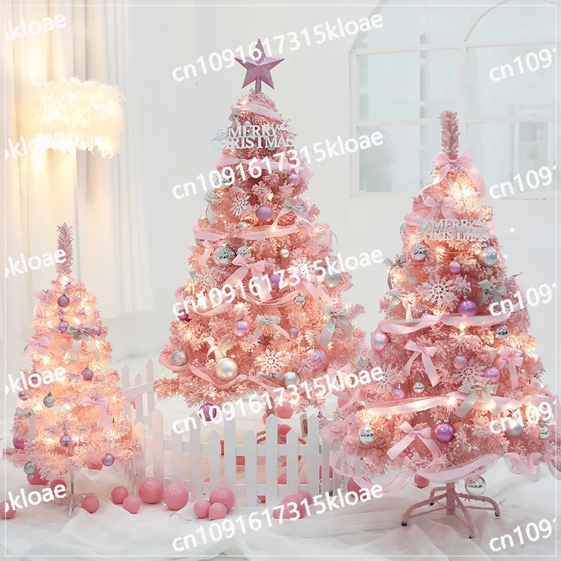 

Christmas ins wind pink flocked Christmas tree set 1.2 meters 1.5 meters