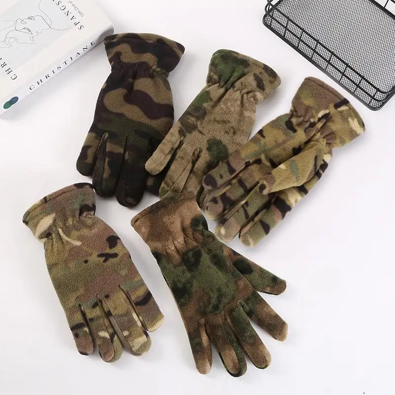 

Спортивные перчатки на открытом воздухе для мужчин и женщин, тактические перчатки на утолщенной флисовой подкладке, грелки для рук, ветрозащитные, сохраняющие тепло, велосипедные лыжные перчатки