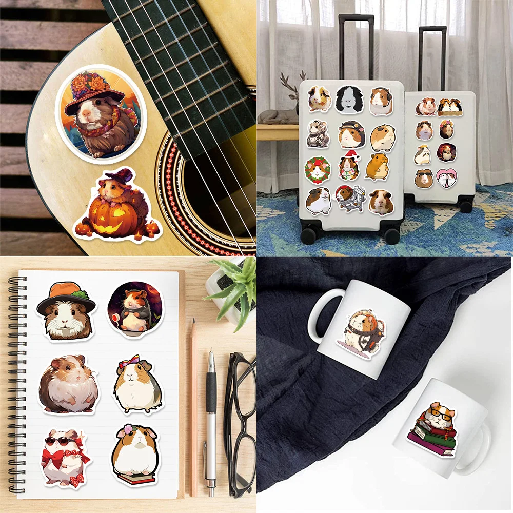 10/30/50PCS New Guinea Pig Animal Sticker Pack Cartoon Creative Anime iPad  Luggage Car Graffiti Decoration Waterproof Wholesale