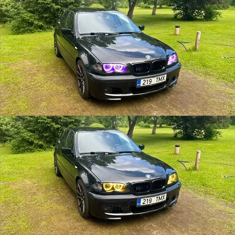 For BMW 3 5 7 Series E36 E46 E39 E38 728i 740d 325i 328i 740i 730d Crystal Multi Color APP LED Angel Eyes Daytime Light Retrofit
