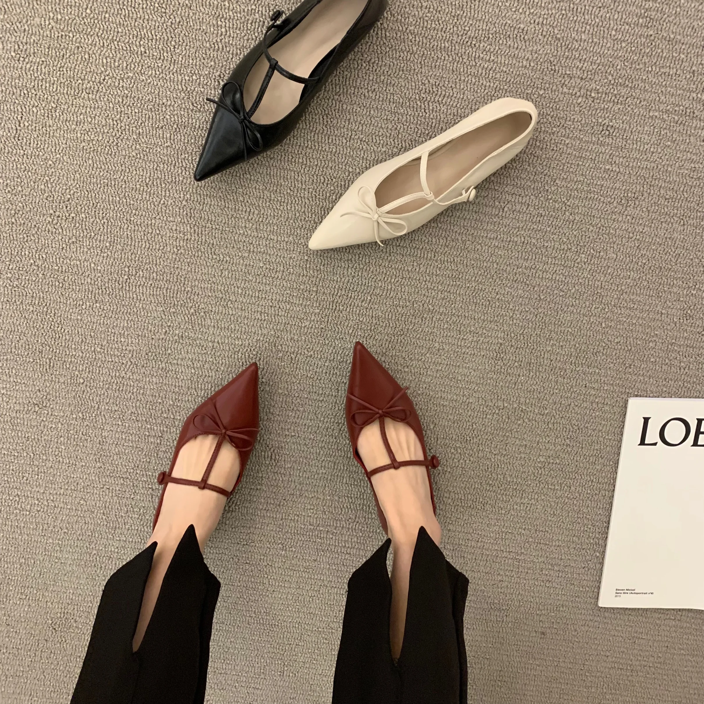 

Красное женское плаское платье Mary Jane oes, весеннее новое поступление, плоский бот с острым носком для юбок и платьев