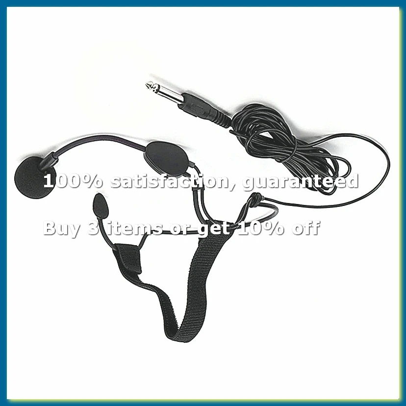 6.35mm Plug Dynamic Headband Microphone Ear Hook Mic for Musical Instrument Guitar WH20TQG