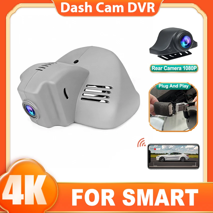 

Видеорегистратор 4K для Renault Clio 4/Mégane 3/Twingo/Laguna 3, для Benz Smart W453 2014 ~ 2020 2021 2022 Fortwo Forfour, автомобильная камера OEM