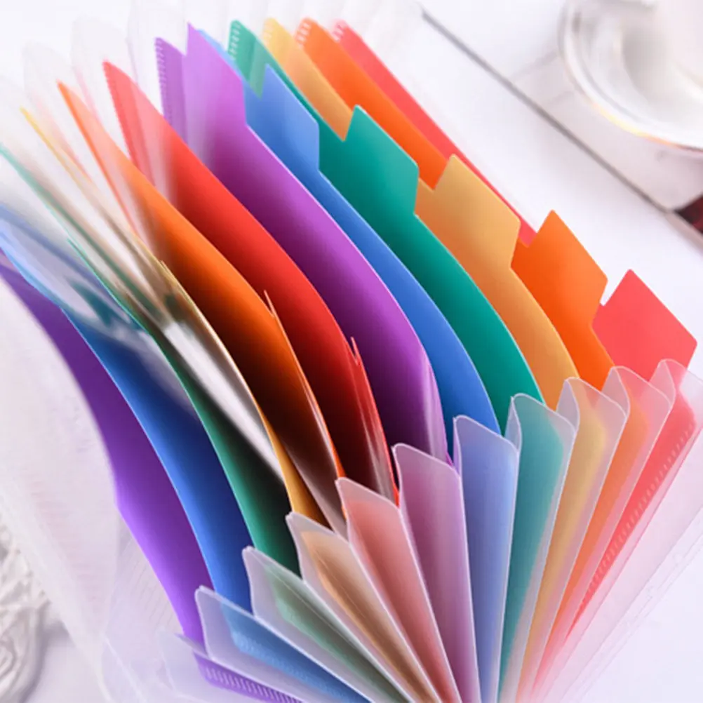 

2Pcs 13-Pocket Waterproof Plastic A6 Document Organizer Bag with Button Closure Expandable Accordion File Holder for School