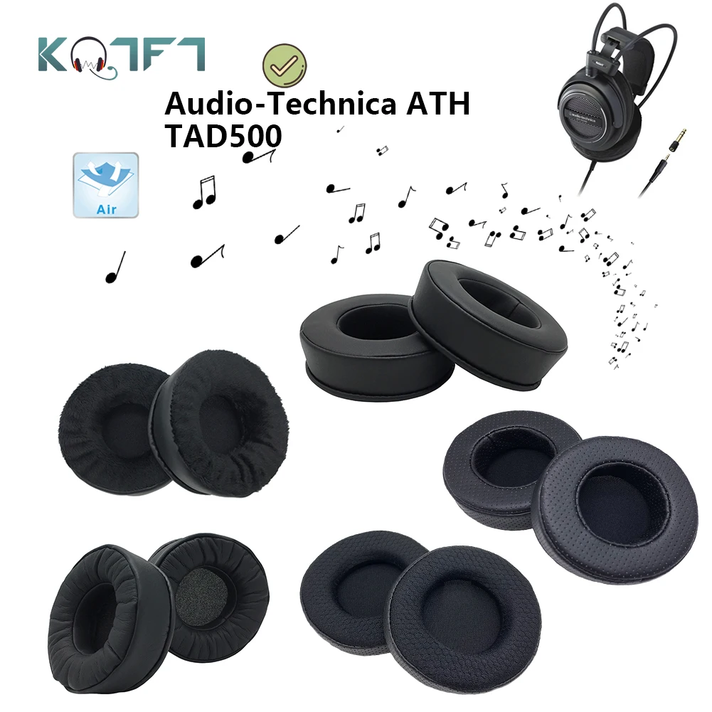 

KQTFT Protein skin Velvet Replacement EarPads for Audio-Technica ATH TAD500 Headphones Parts Earmuff Cover Cushion Cups