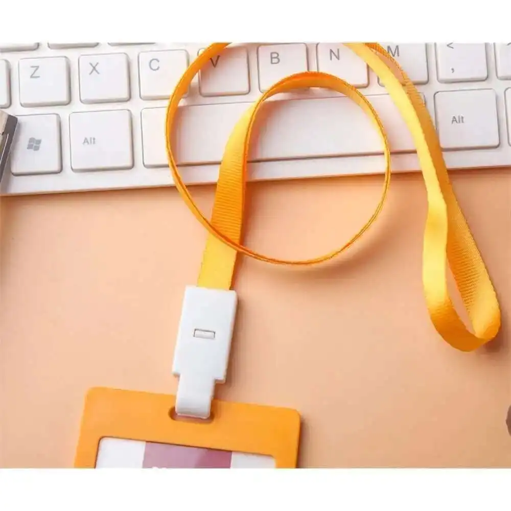 Width 10mm Name Card Case Badge Rope Hanging Cord Worker Student Id Badge Frame Lanyard Button Sleeve Rope Chain