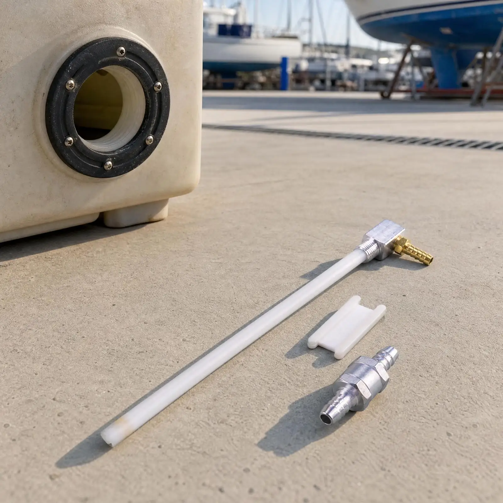 Boat Fuel Tank Pickup Tube Assembly Trim-to-Fit Fuel Pickup Tube with Aluminum Fitting Customizable Length Fuel Resistant
