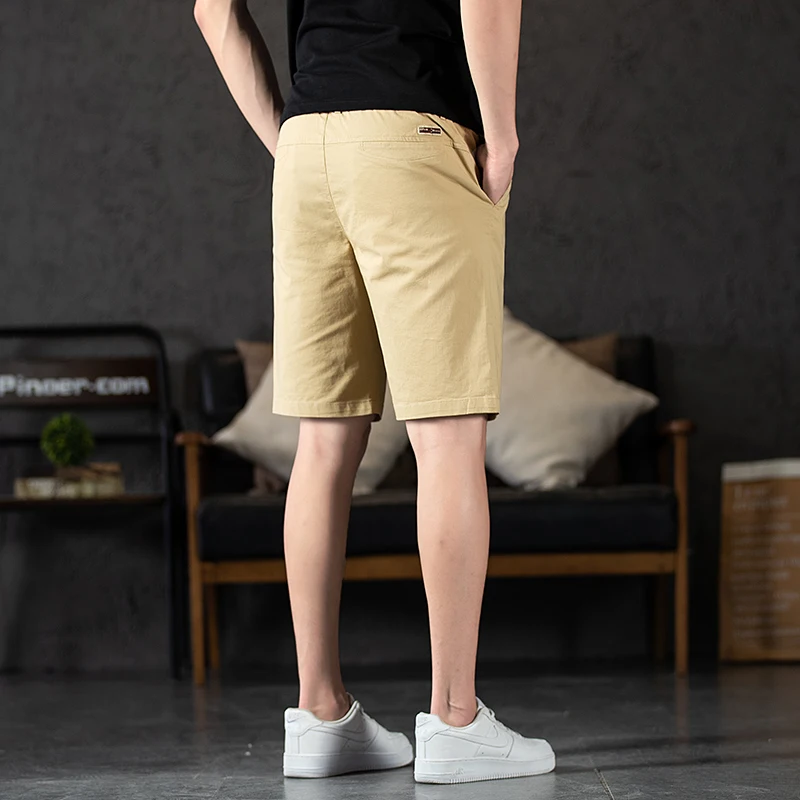 Chino Shorts Men Korean Fashion Summer Casual Shorts Lightweight Slim Fit Bermuda Shorts Streetwear