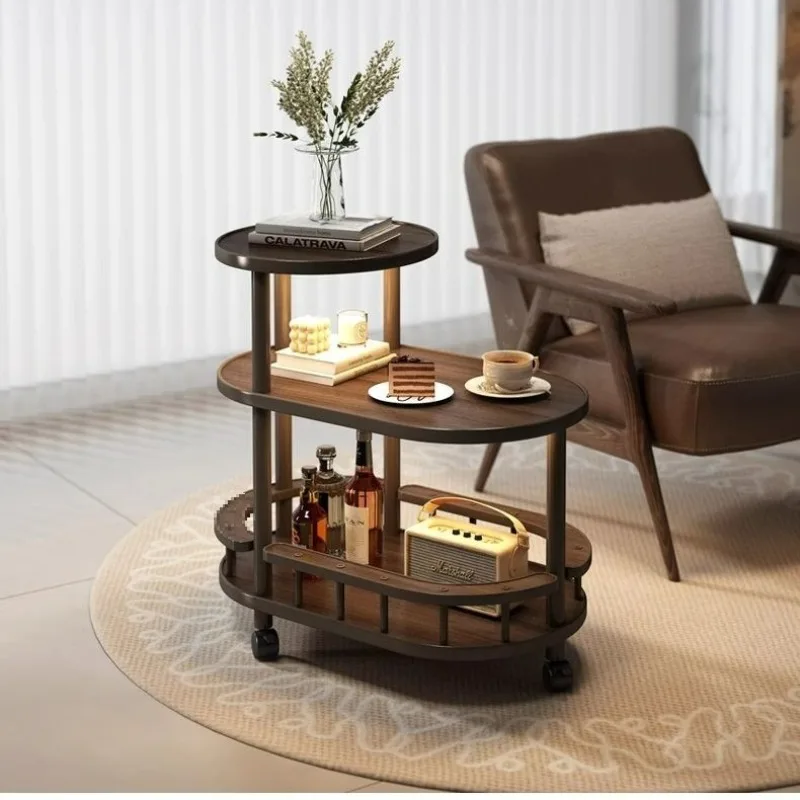 

Mobile side table with wheel rack Multi-layer storage rack Living room Home removable coffee table