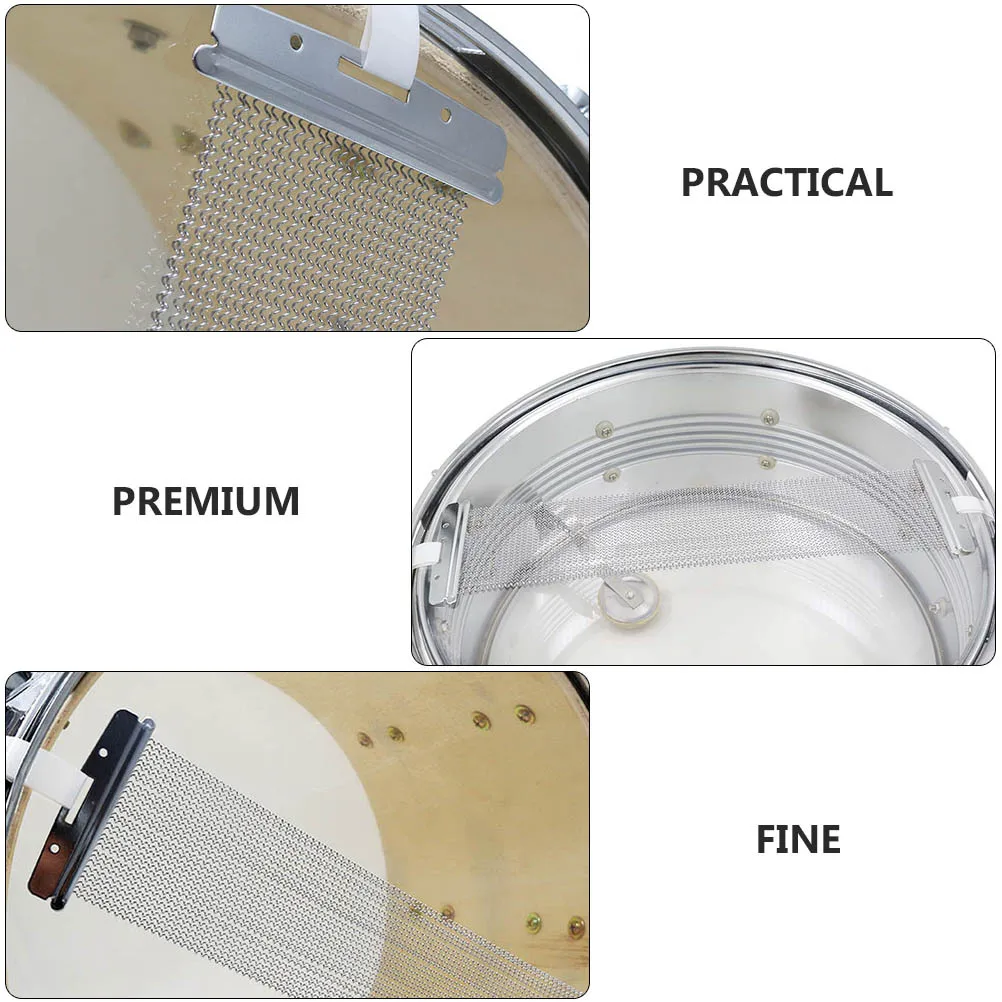 

1Pcs Snare Drum Stainless Steel Sand Belt Silver 30-Strands Wire Sturdy Rust-Resistant Percussion Instrument Spring Belt