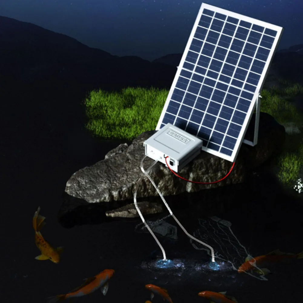 Fish Pond Solar Aerator Air Pump Outdoor With  FOR Battery  Charging Increases Pump Courtyard Fish Tank Pond Fish Farming Small