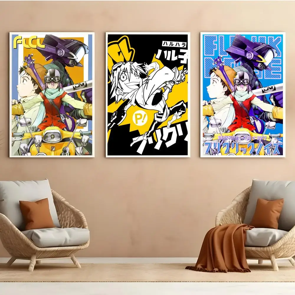 Anime Flcl Poster Fancy Poster Aesthetic HD PVC Wall Art - Waterproof Wear Resistant For Home Hotel Bar
