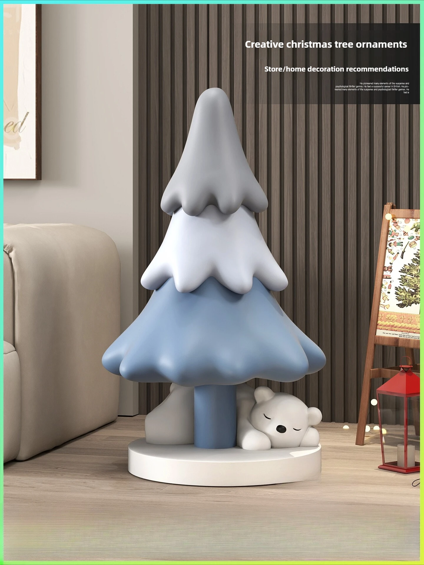 

Christmas tree floor ornament living room TV cabinet next to sofa home decoration Christmas gift