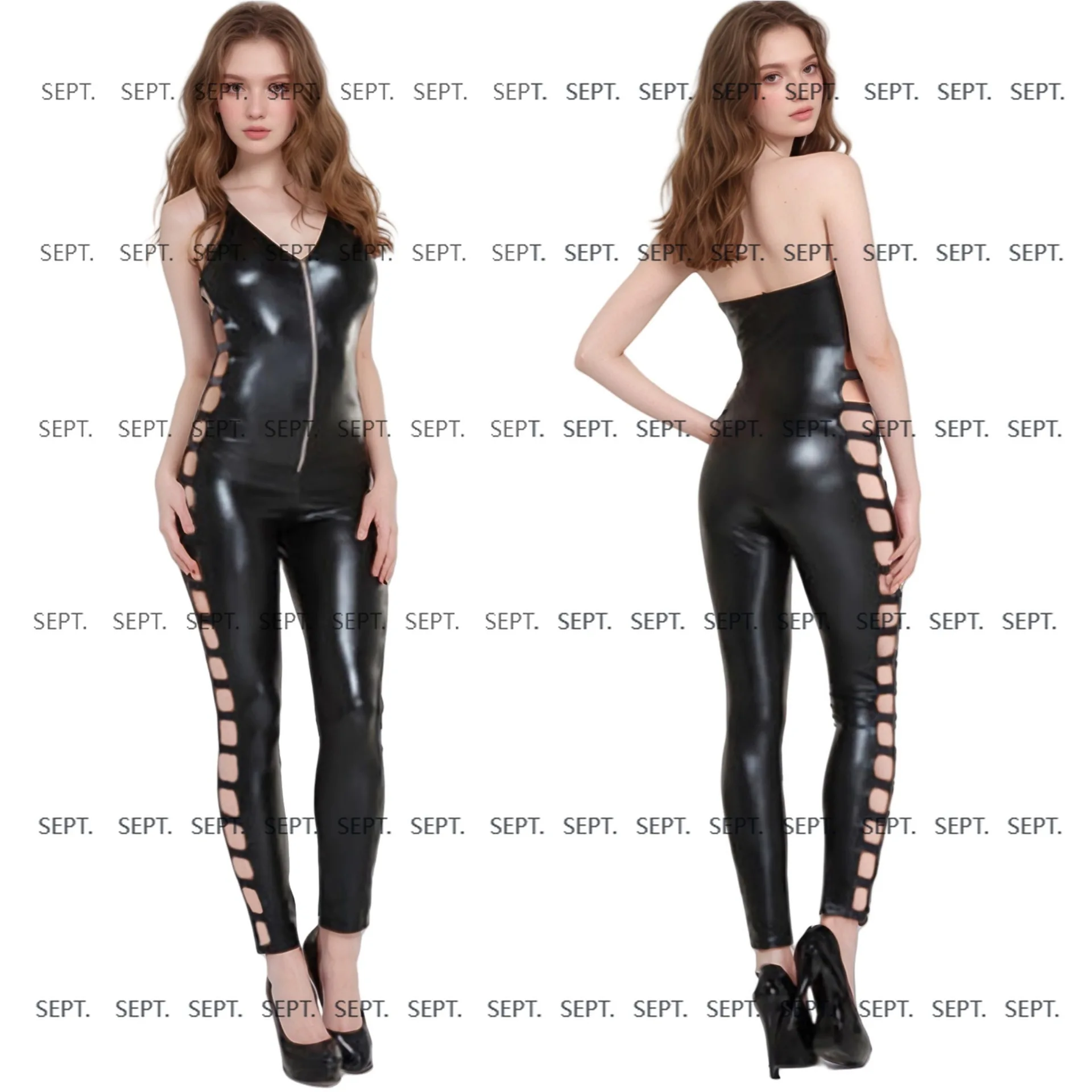 

2025 новый лакированный кожаный комбинезон, сексуальное эротическое нижнее белье, сексуальный полый лакированный кожаный комбинезон, одежда для ночной сцены