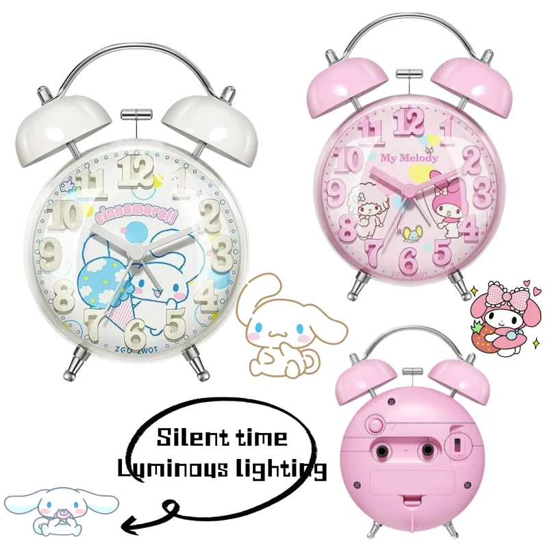 

Sanrio My melody Cinnamoroll anime peripherals kawaii girl's heart home silent walking can be timed alarm clock girlfriend gifts