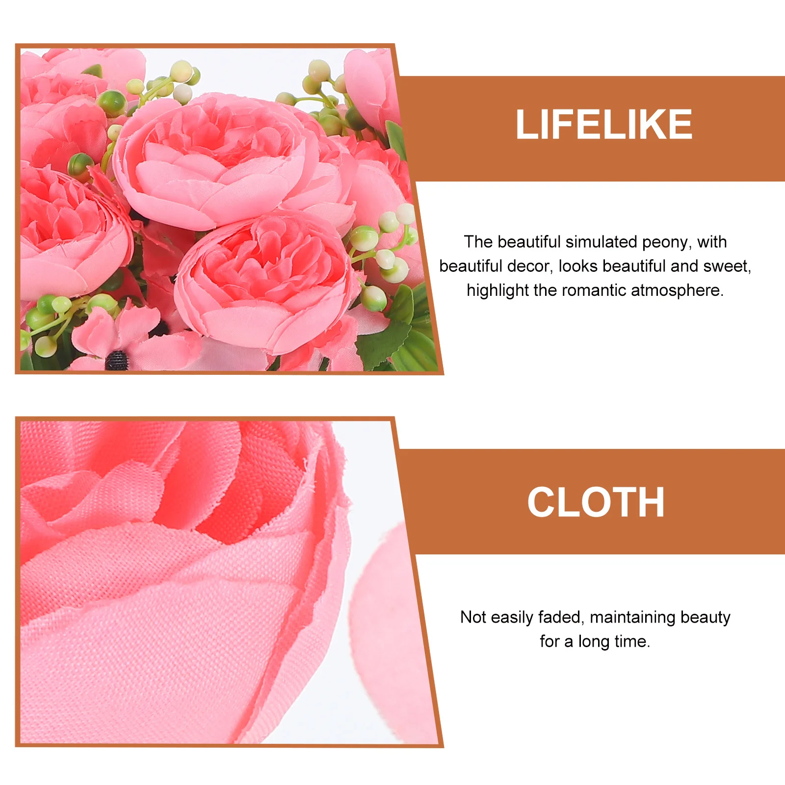 

4Pcs Simulation Peony Artificial Flowers Realistic Wedding Party Home Decor Floral Bouquet Fake Gift Idea Simulation Peony