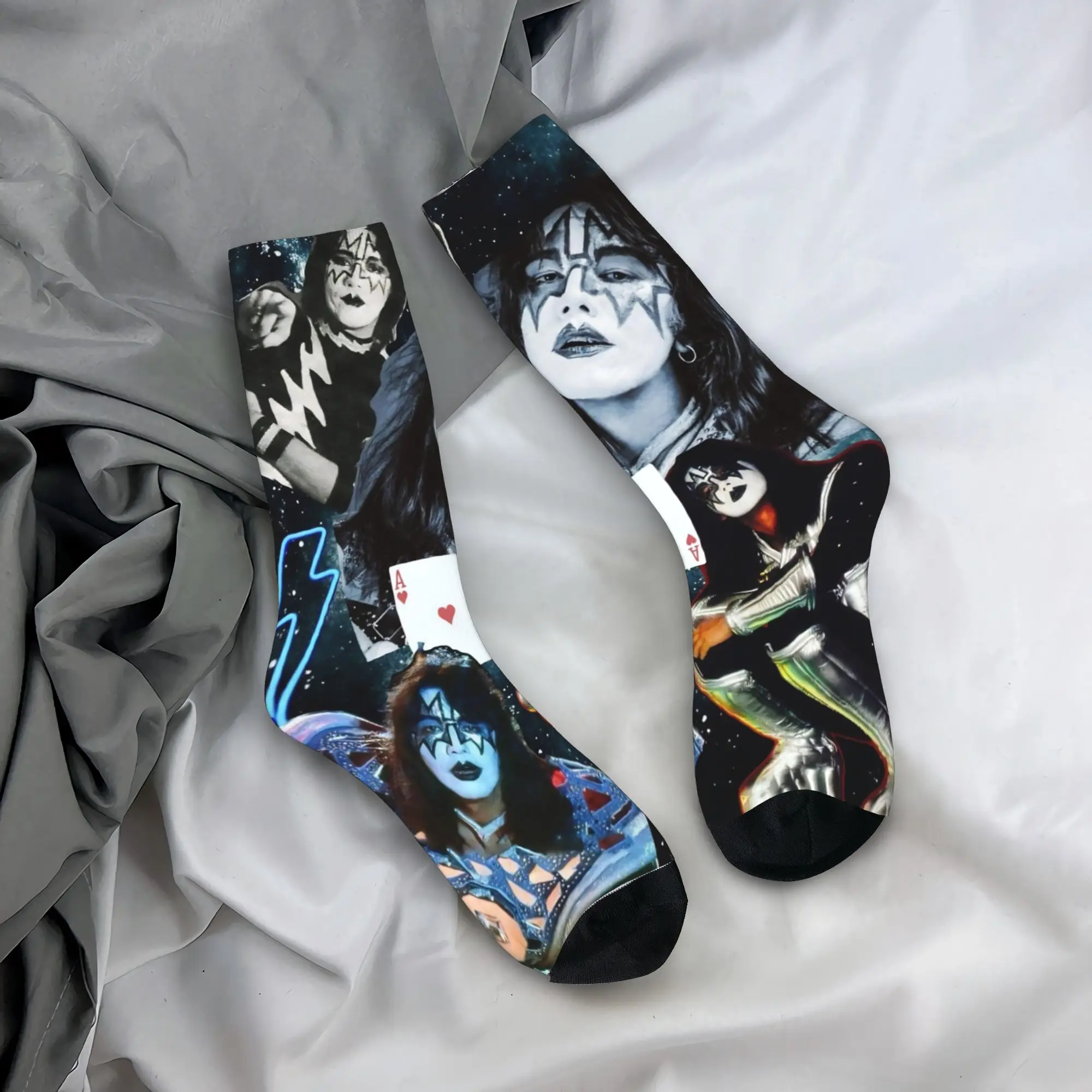 

Носки Ace Frehley Kiss American Band, дизайнерские чулки, нескользящие мужские носки, теплые мягкие осенние повседневные велосипедные носки