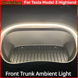 Front Trunk Light for Tesla Model 3+ LED Atmosphere Lamps Strips Frunk Light Lighting New Model3 Highland 2024 Car Accessories